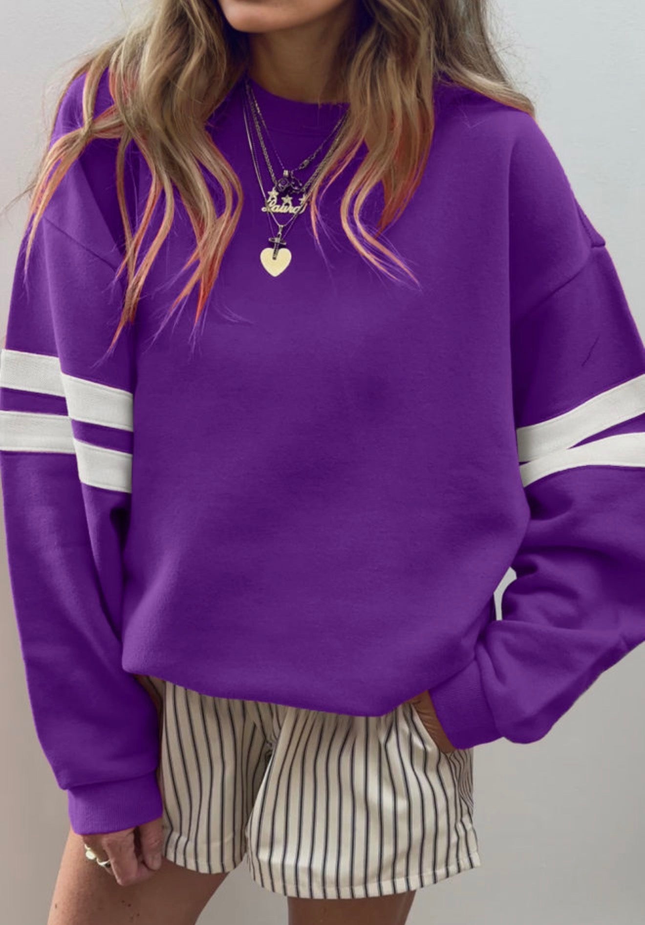 Varsity Stripe Sweatshirt *MULTIPLE COLORS* RTS
