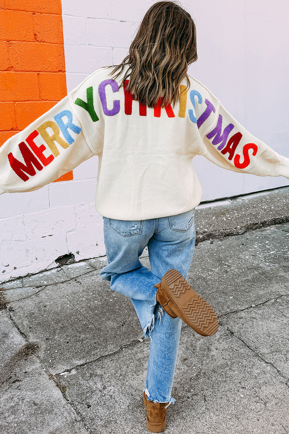 Merry Christmas Chenille Graphic Sweater RTS