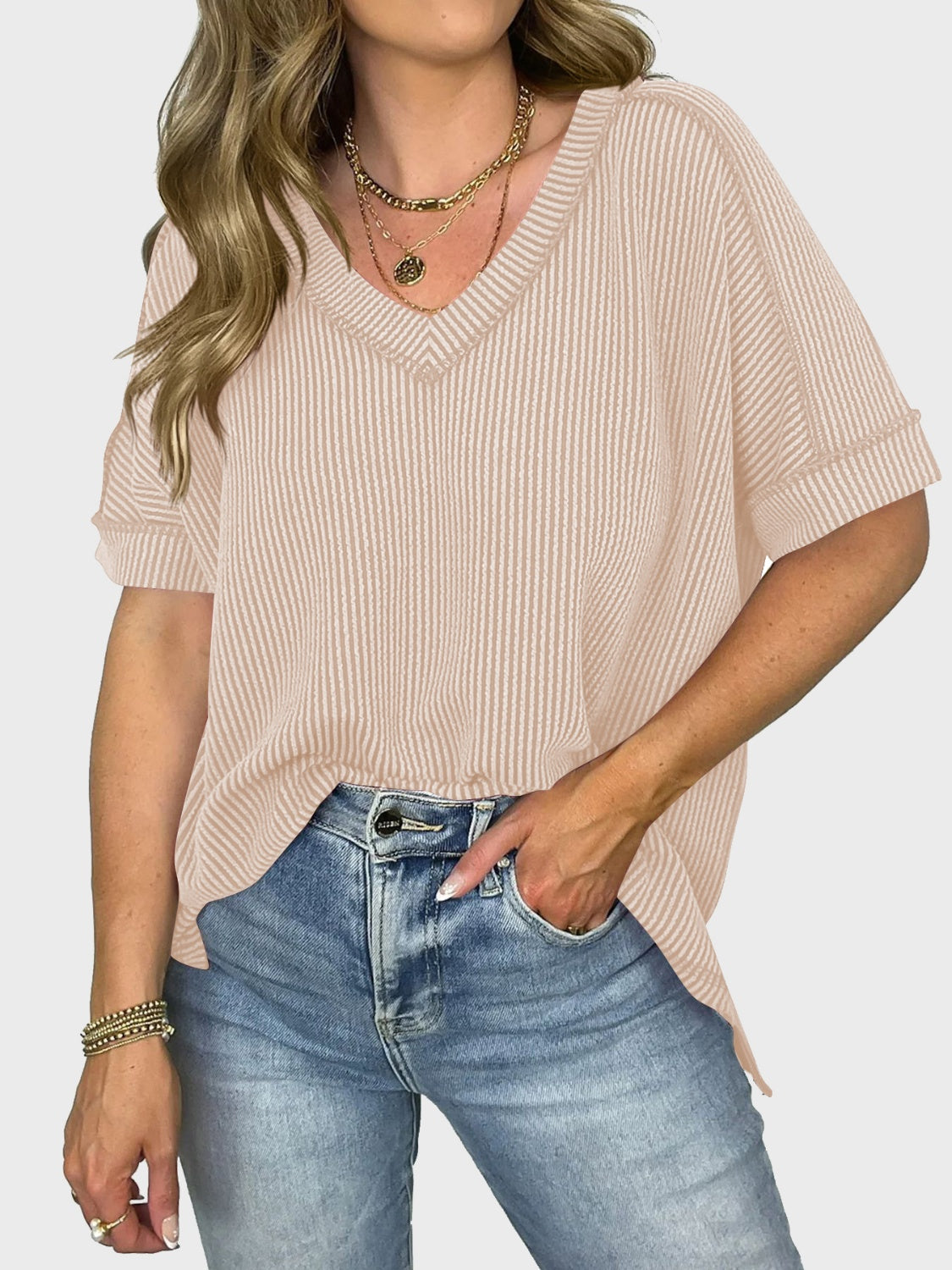 V-Neck Half Sleeve T-Shirt