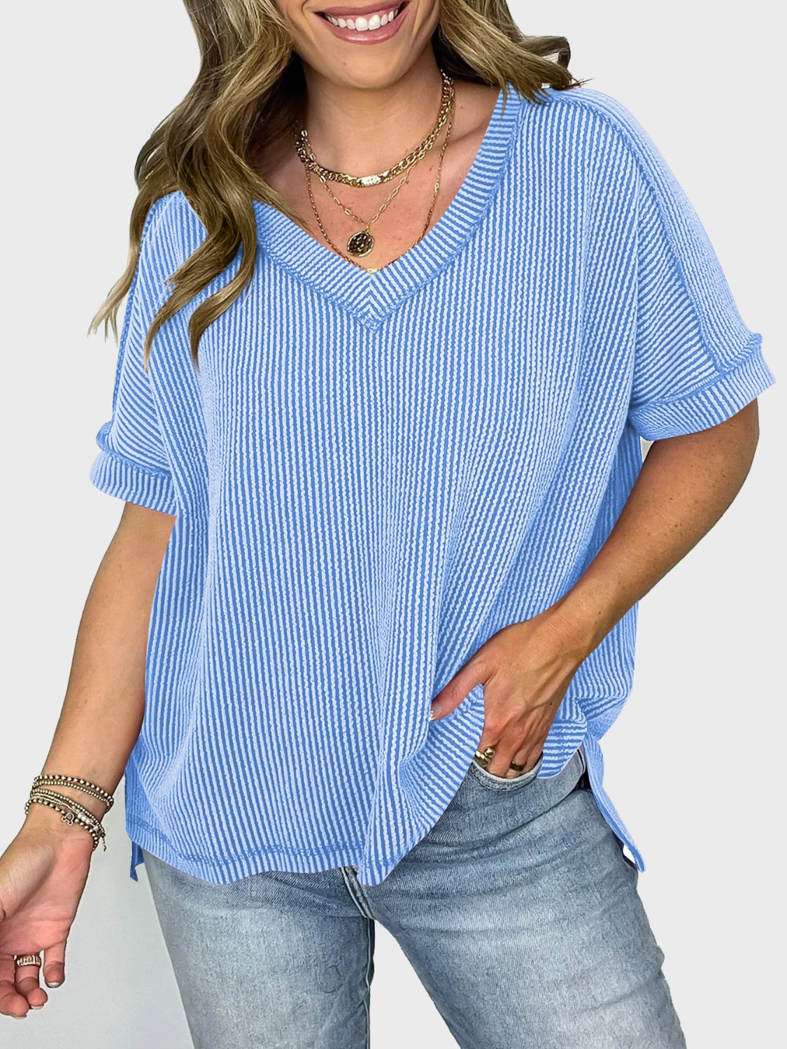 V-Neck Half Sleeve T-Shirt