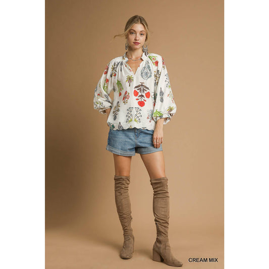Ivory Drift Floral Top