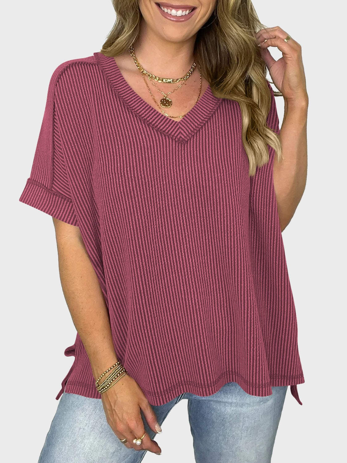 V-Neck Half Sleeve T-Shirt