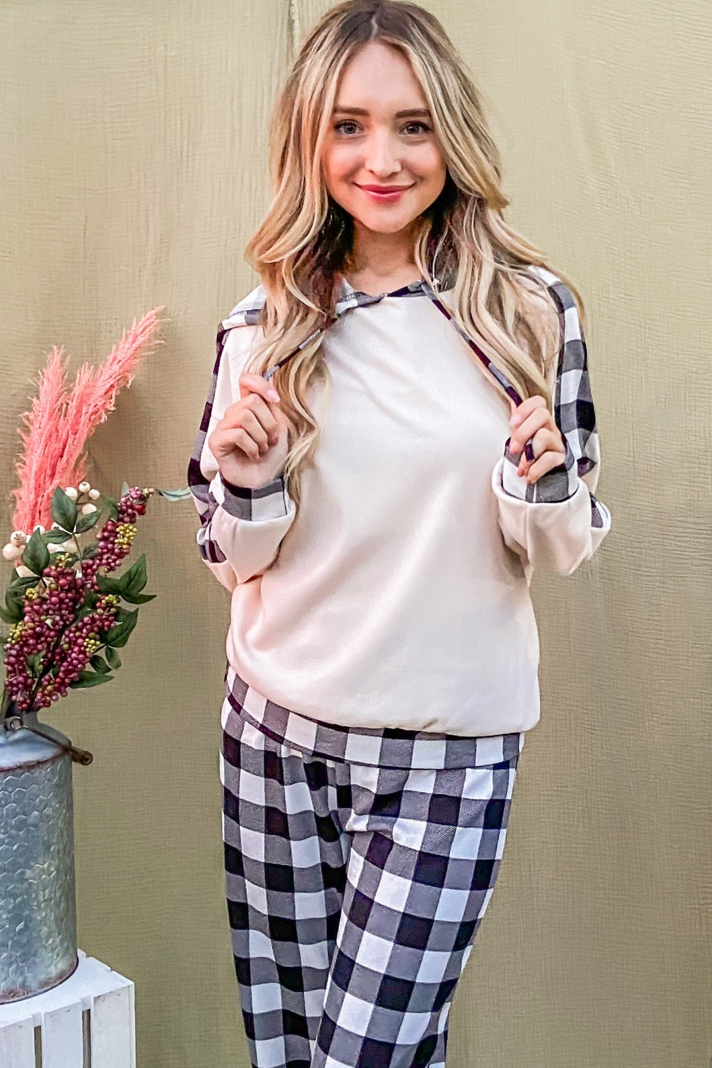 Plaid Pants Lounge Set