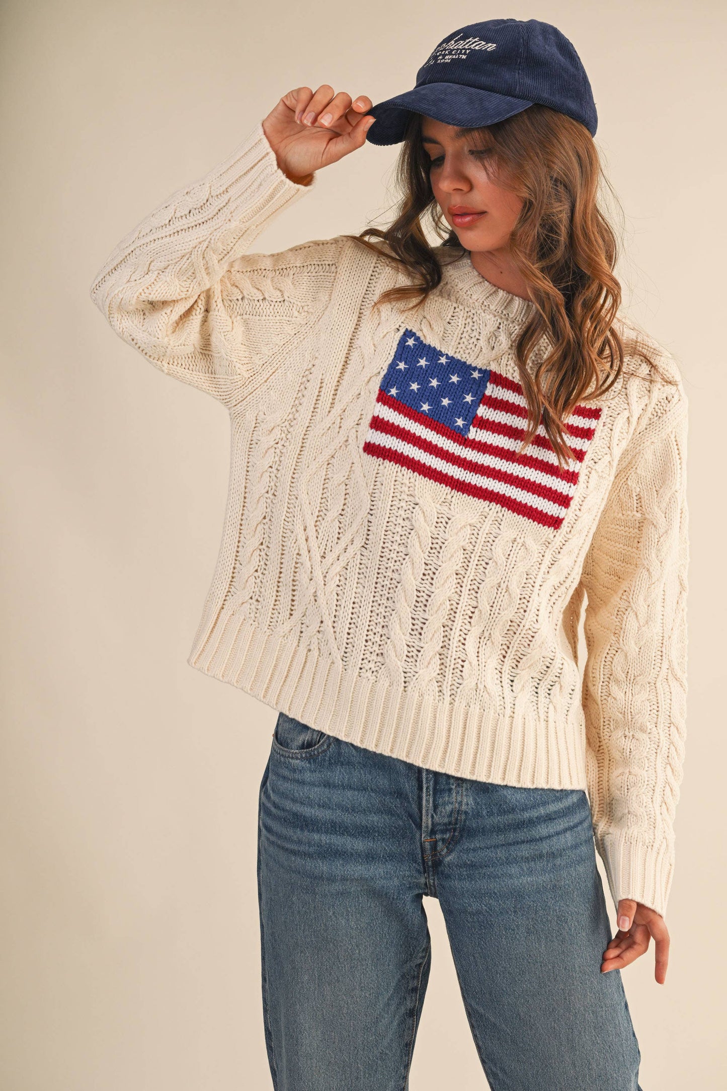 Harbor Flag Cable Knit Sweater