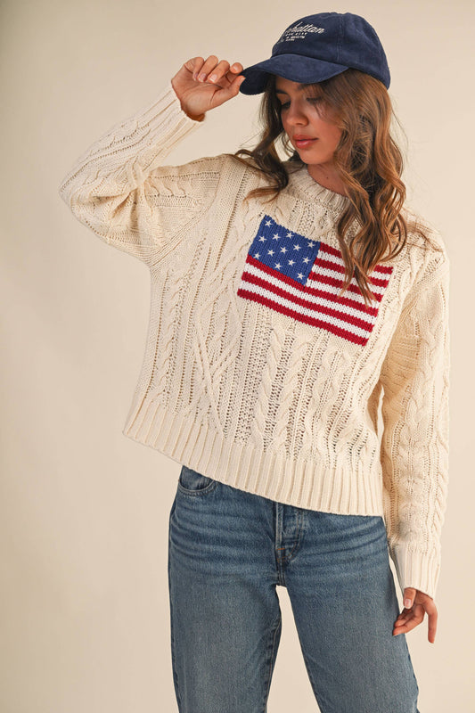 Harbor Flag Cable Knit Sweater
