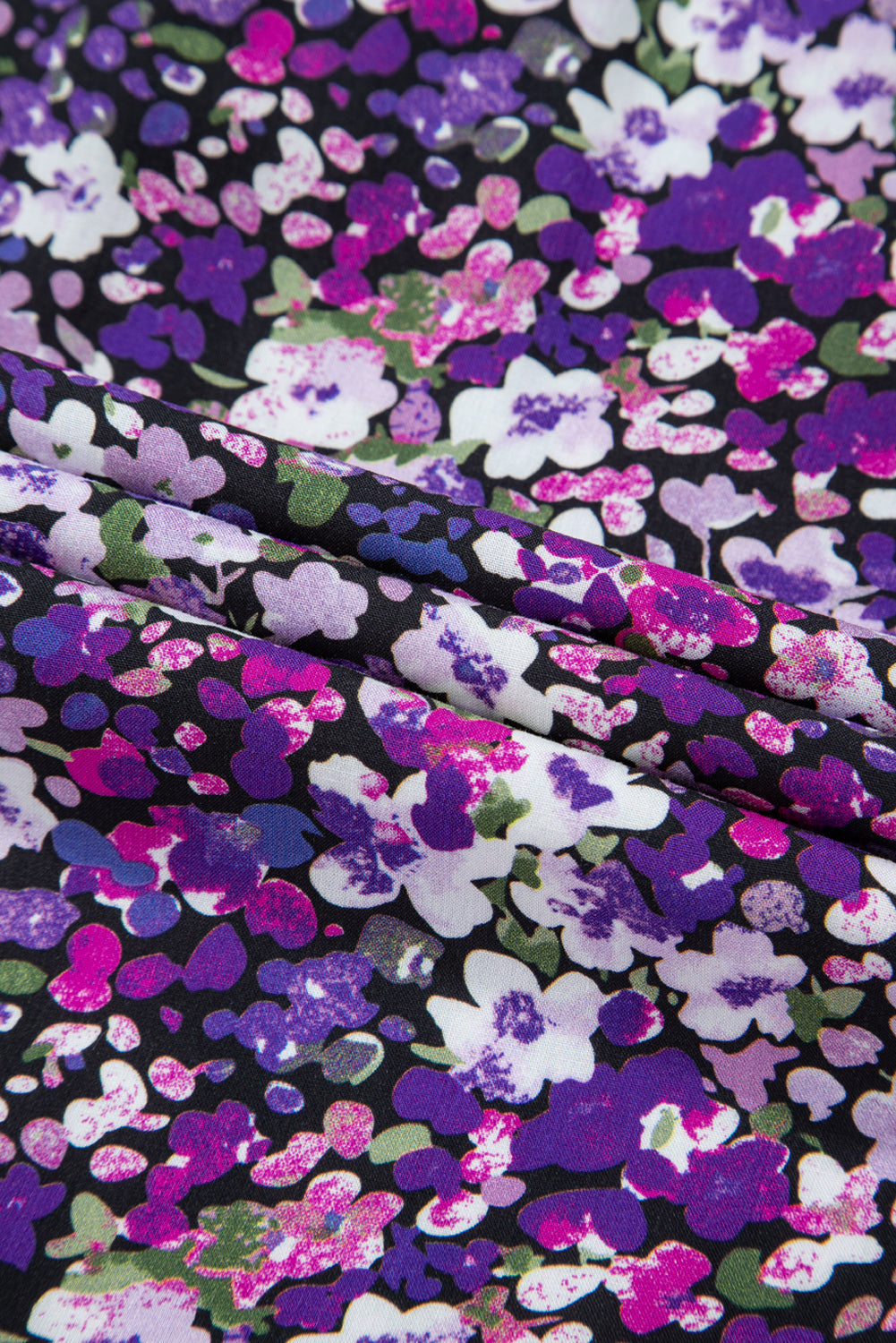 Purple Boho Ditsy Floral Split