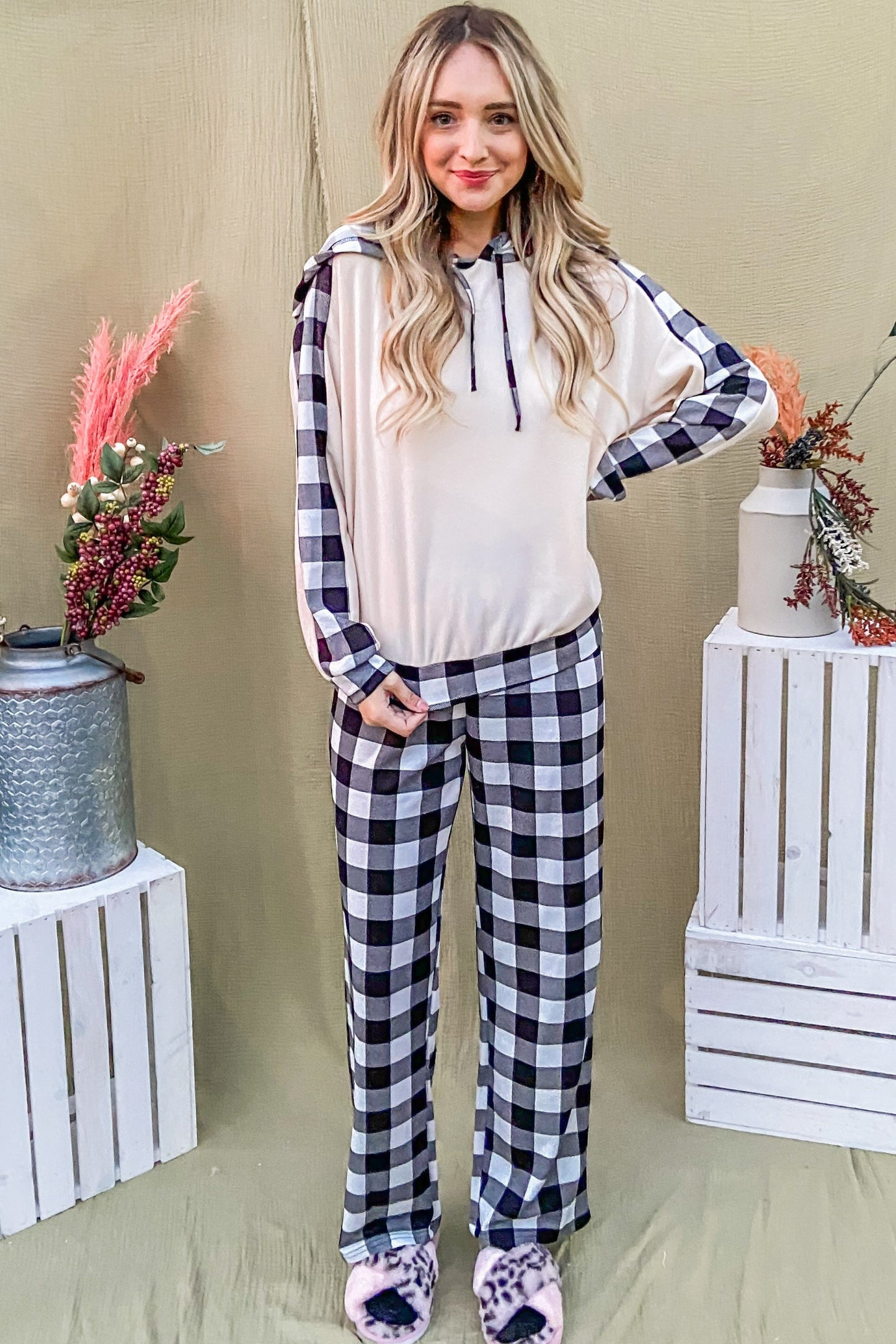 Plaid Pants Lounge Set