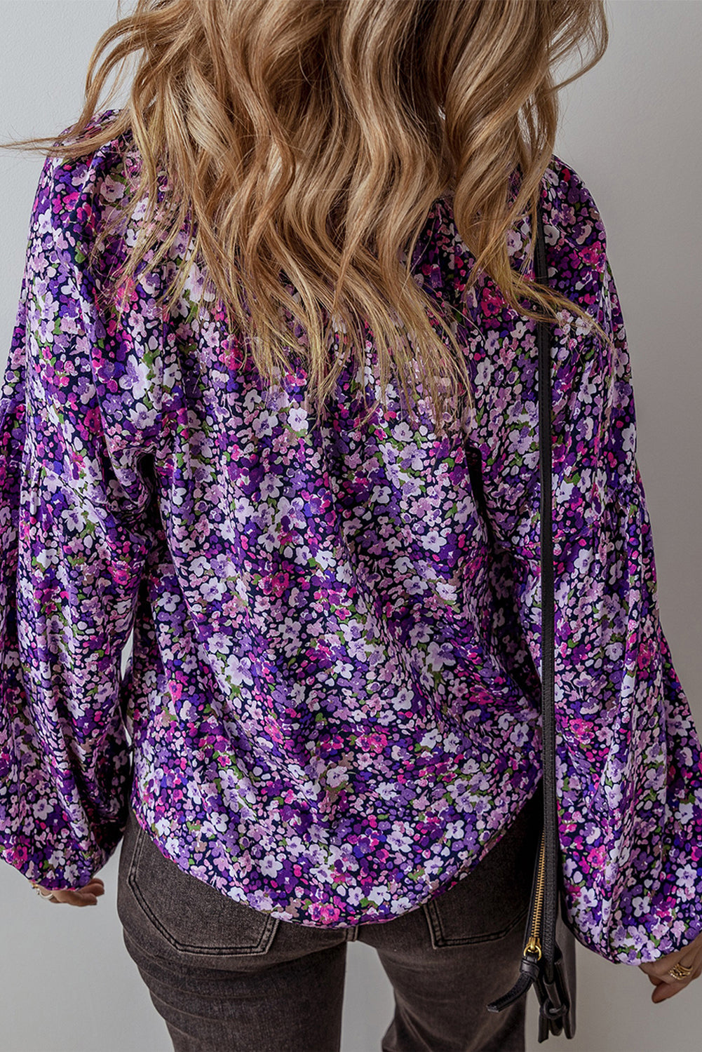 Purple Boho Ditsy Floral Split