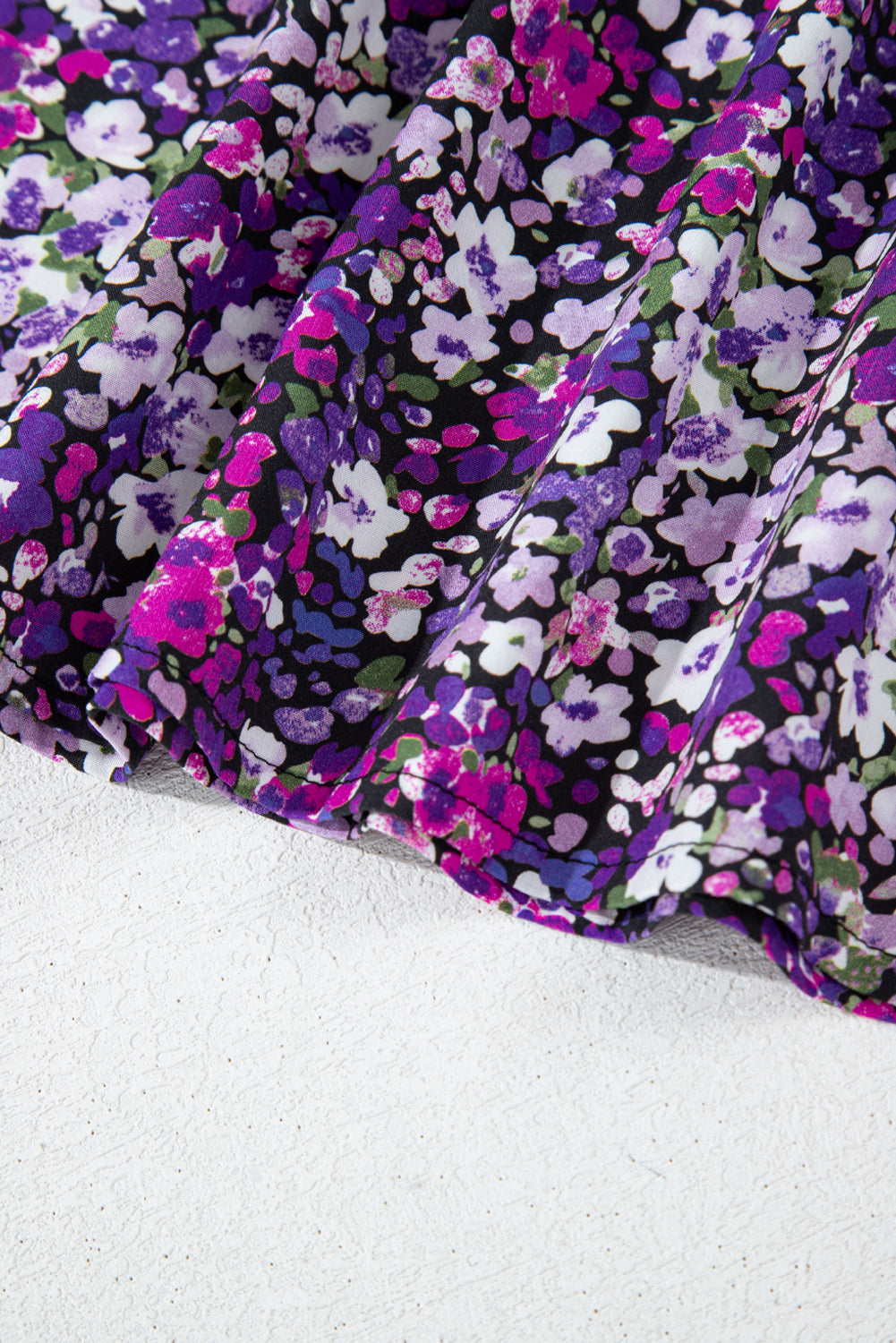 Purple Boho Ditsy Floral Split