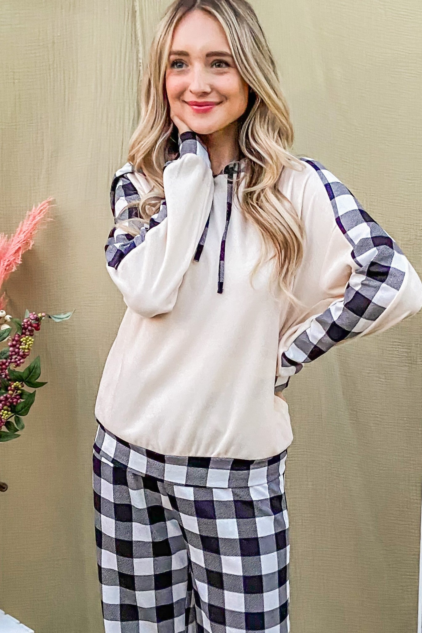 Plaid Pants Lounge Set