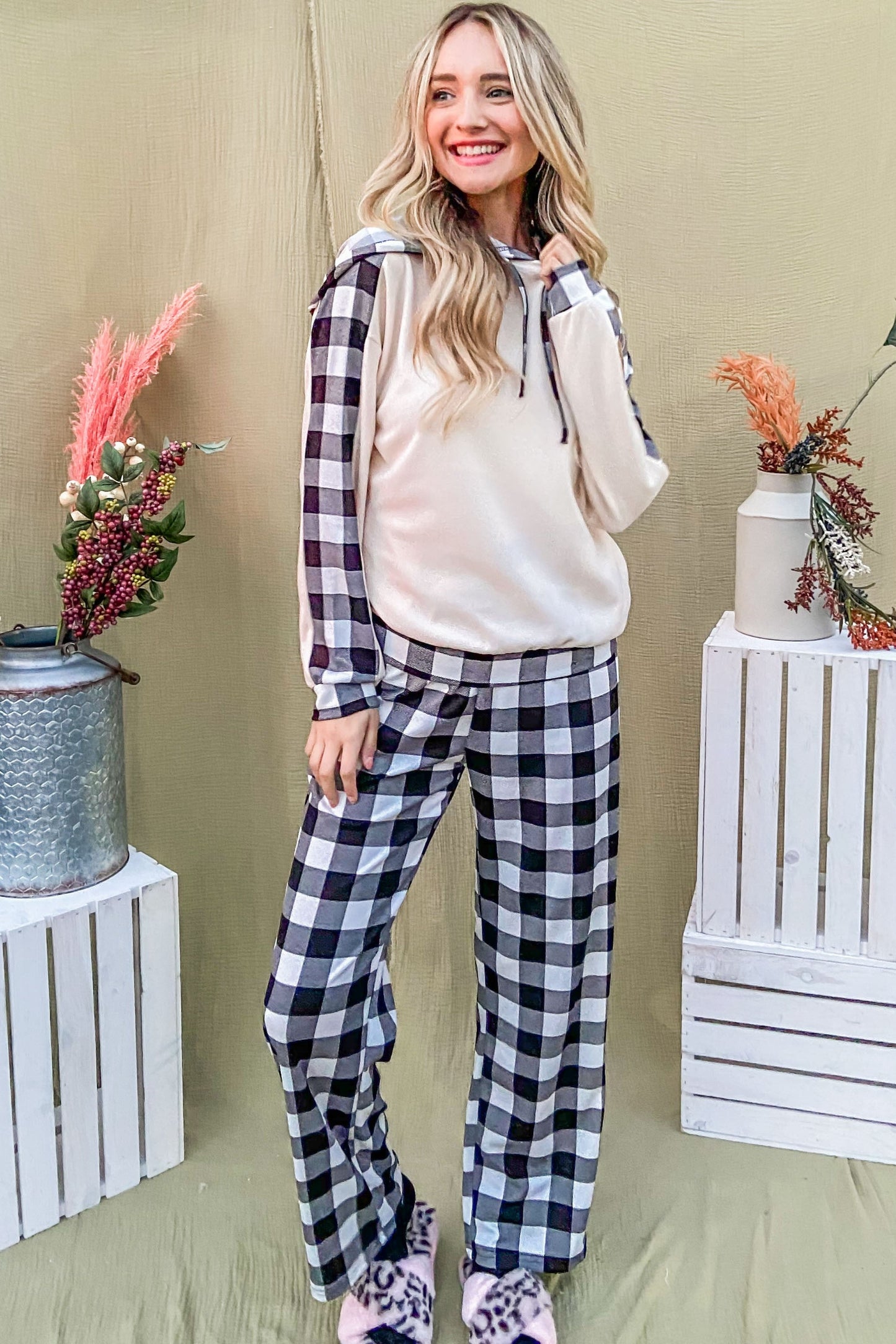 Plaid Pants Lounge Set