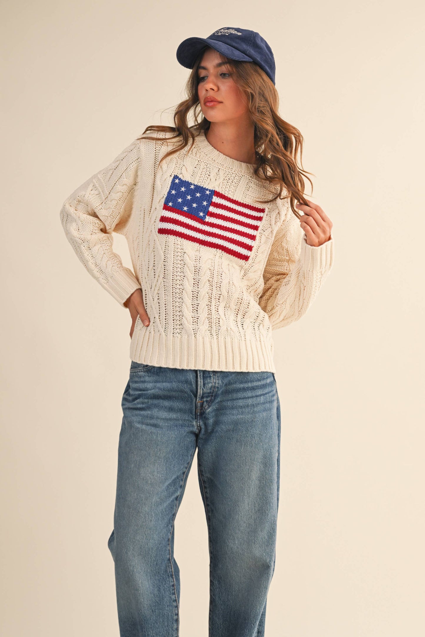 Harbor Flag Cable Knit Sweater