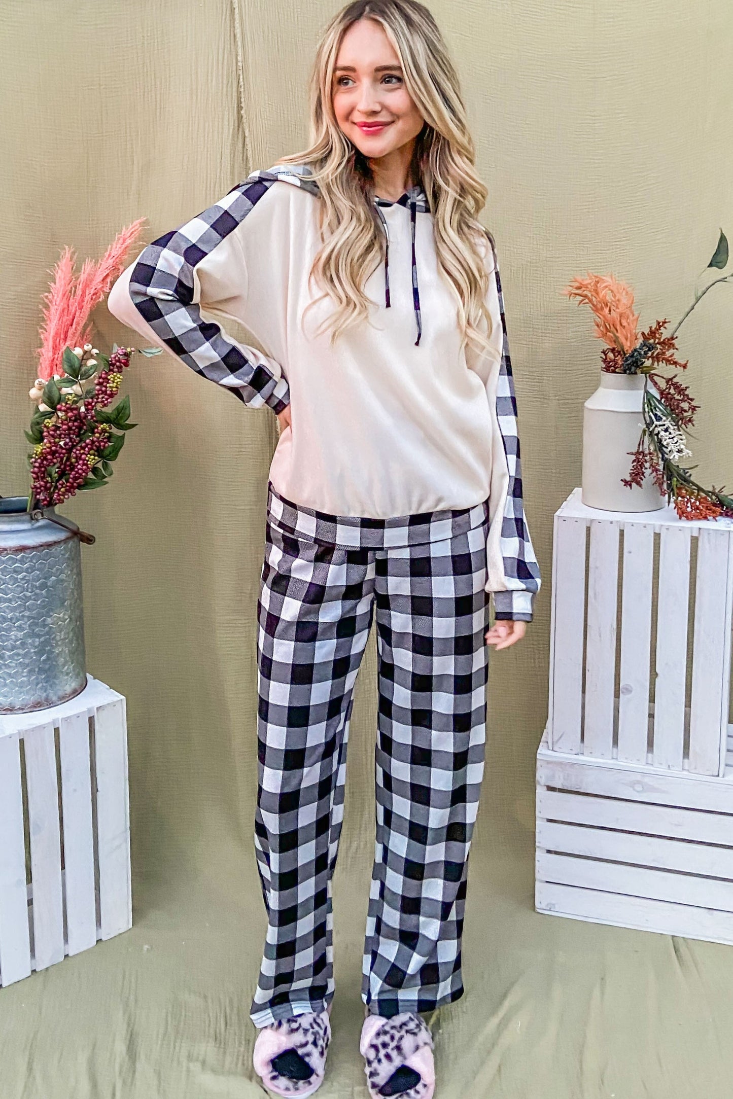 Plaid Pants Lounge Set