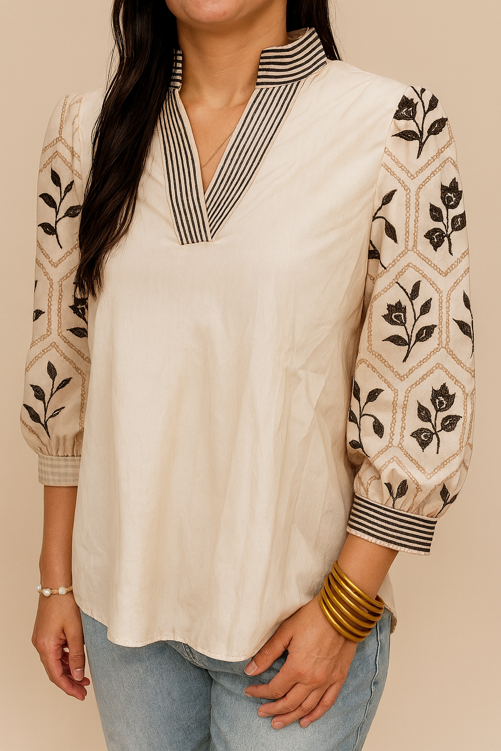 Floral Sleeve Blouse *Multiple Colors* RTS