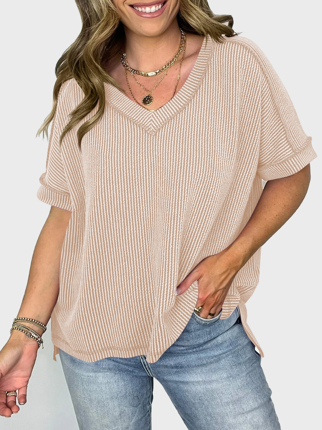 V-Neck Half Sleeve T-Shirt