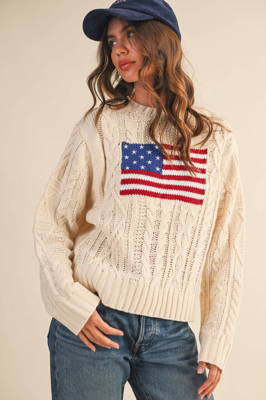 Harbor Flag Cable Knit Sweater