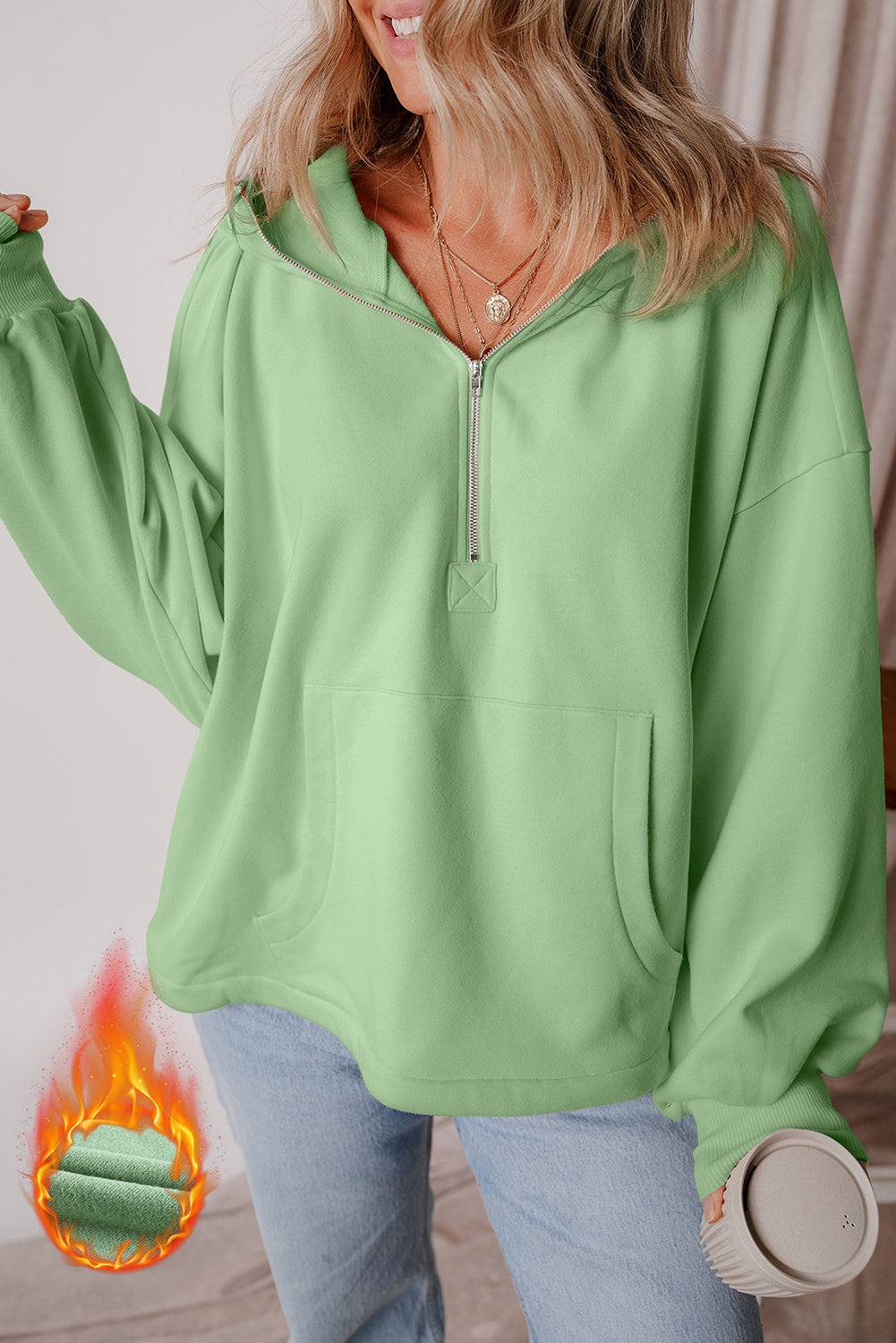 Fleece Lined Half Zip Pullover *Multiple Colors* RTS