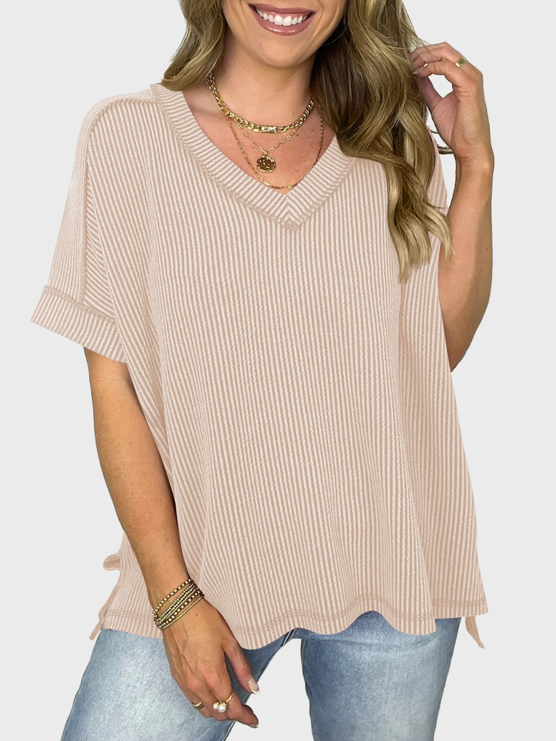 V-Neck Half Sleeve T-Shirt