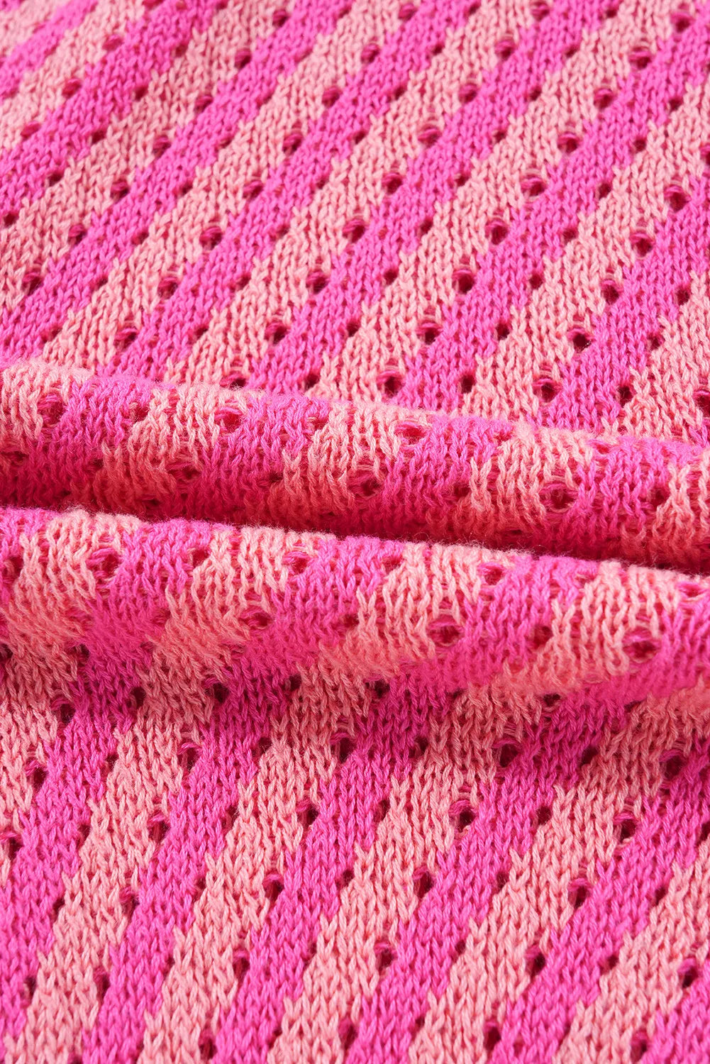 Striped V-Neck Button