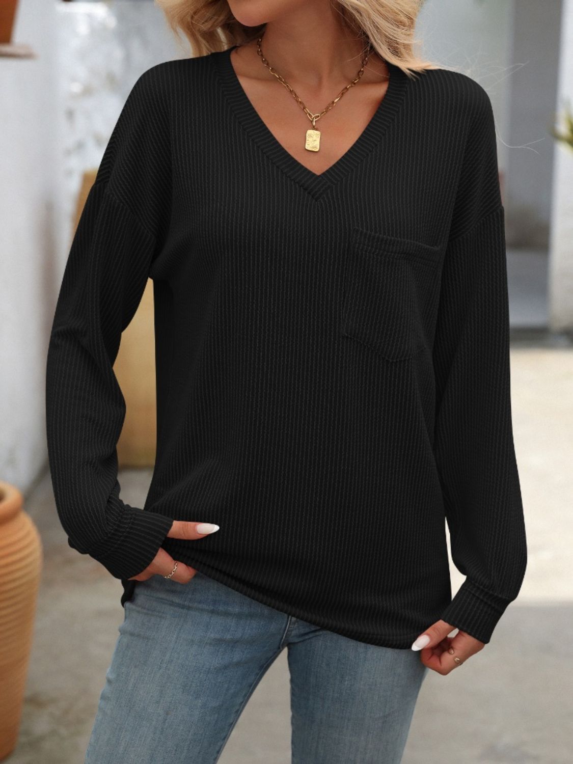 V-Neck Long Sleeve