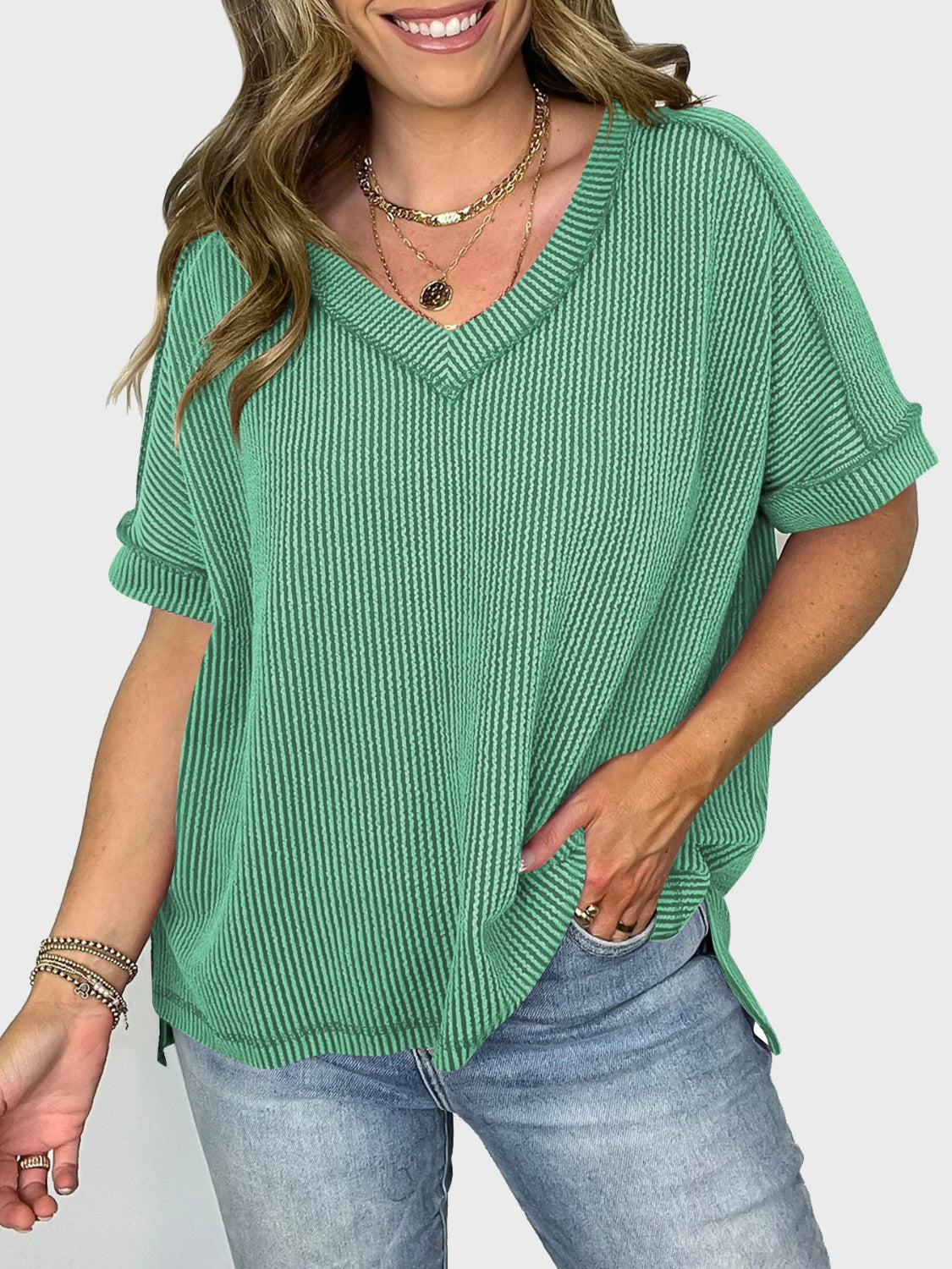 V-Neck Half Sleeve T-Shirt