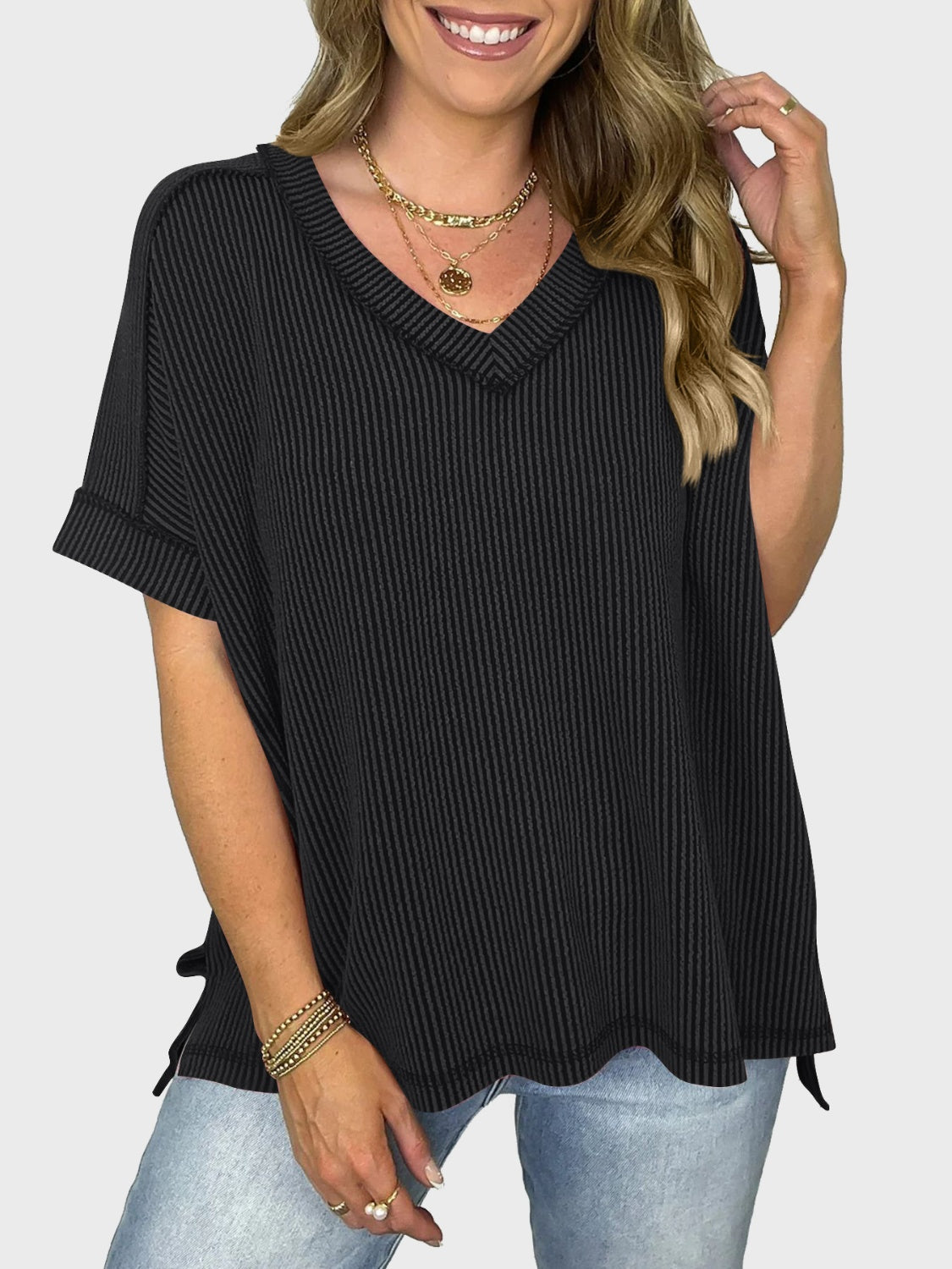 V-Neck Half Sleeve T-Shirt